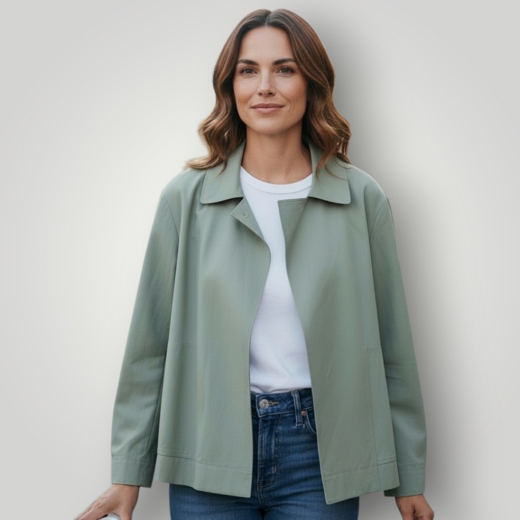 Lafayette 148 New York Sage Green Blazer Medium Open Front Stretch
